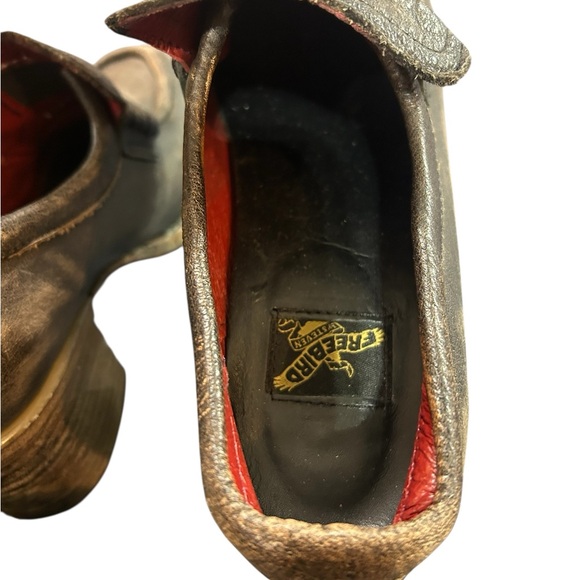 Freebird By Steven leather Loafers Like New women’s size 9 black brown distress - Picture 10 of 13